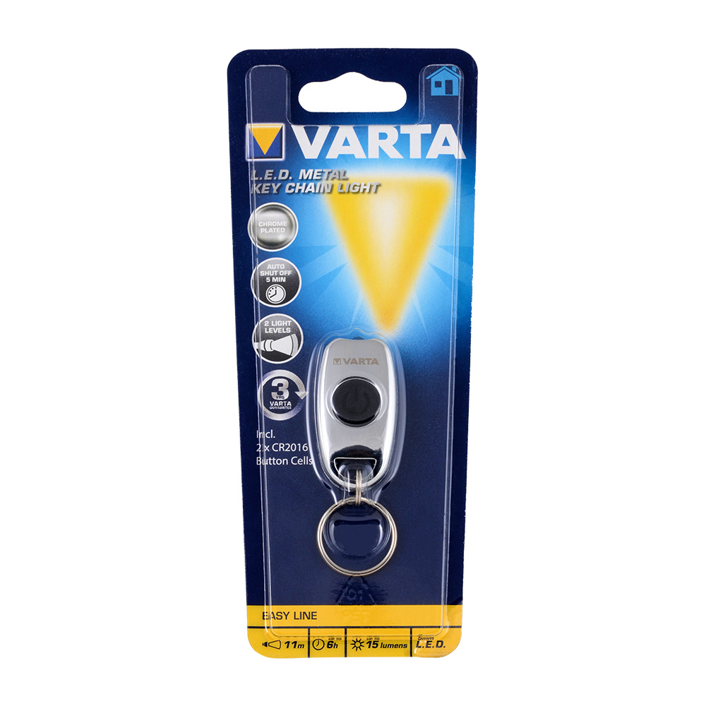 Varta 16603 LED Metal Key Chain Light 2xCR2016 Anahtarlık Fener