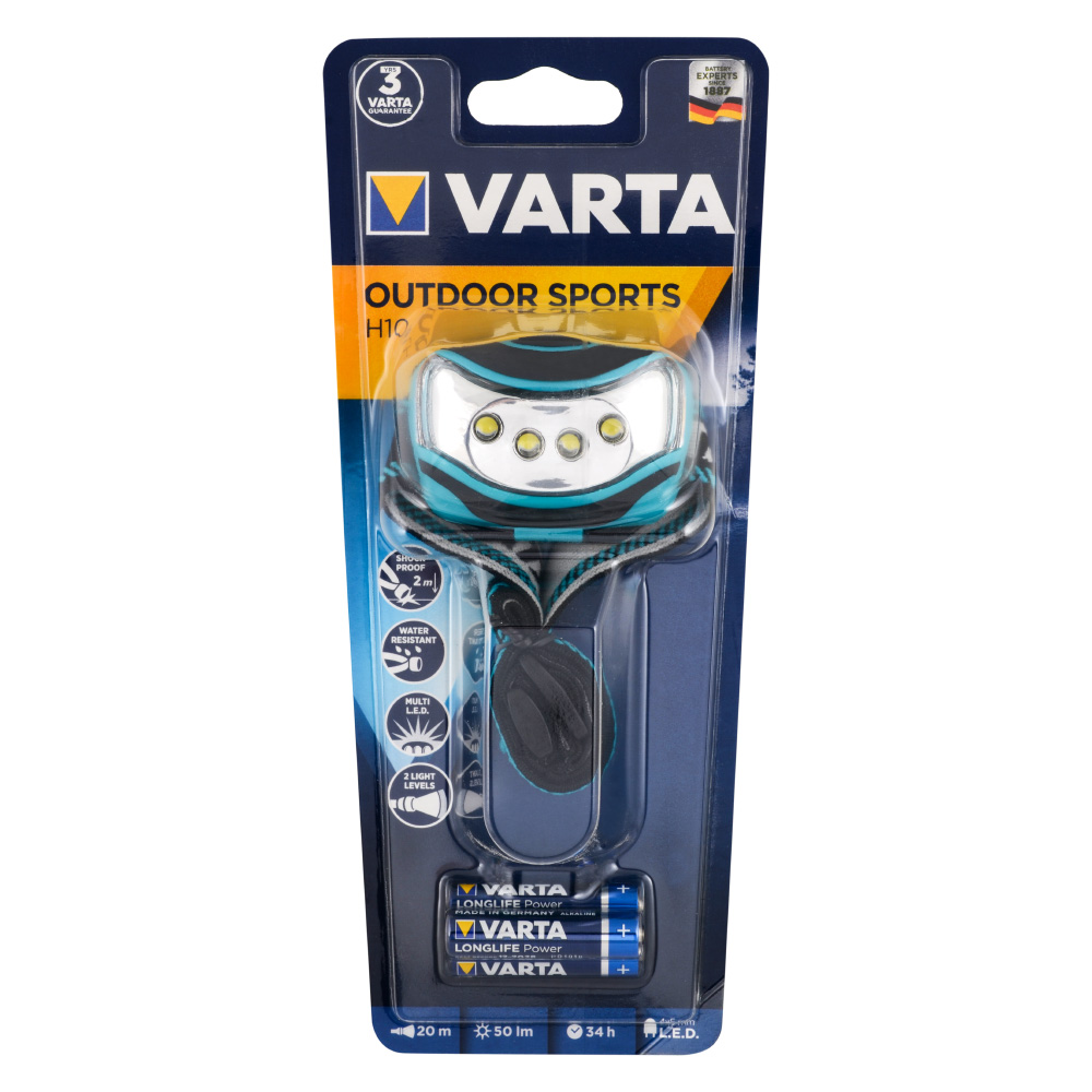 Varta 16630 Outdoor Sports H10 Kafa Feneri 3AAA 4xLED (İ)