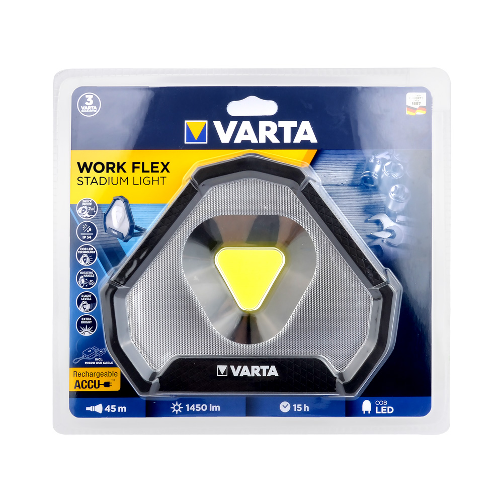 Varta 18647 Work Flex Stadyum Işığı Cob Led Şarjlı Fener