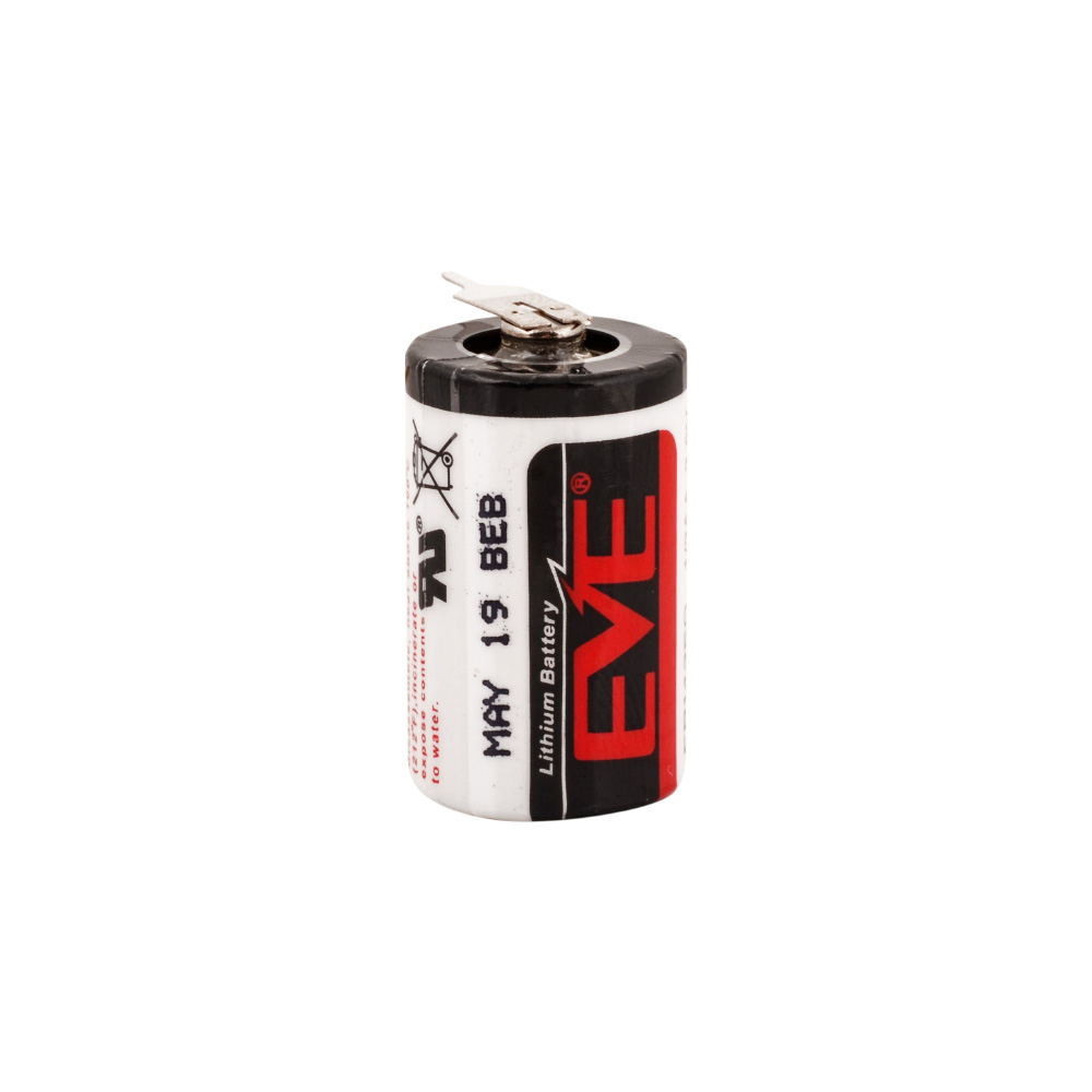EVE ER14250/2PT - 1/2AA Size - 3.6V Li-SOCI2 Lithium Pil - 2 pinli