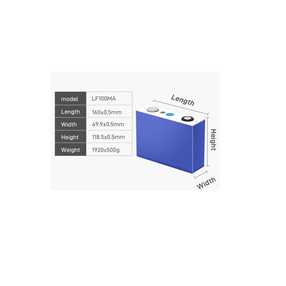 EVE LF100MA - 3.2V 100 Ah LiFePo4 Prizmatik Pil - Vidasız