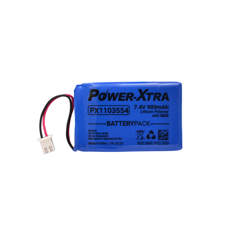 Power Xtra 2S1P - 7.4V 900 mAh - PX1103554 - Li-Polymer Batarya - Devreli-Soketli