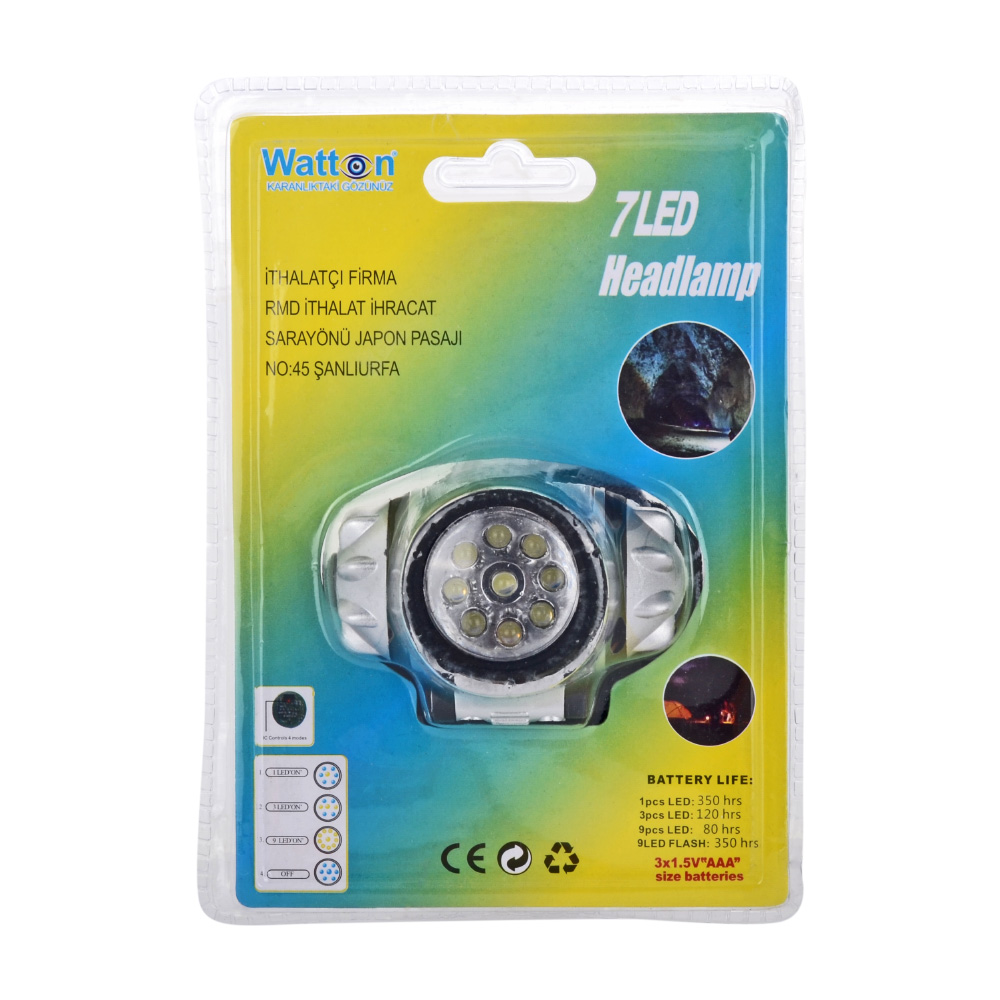 Watton WT-041 7 Ledli Kafa Feneri