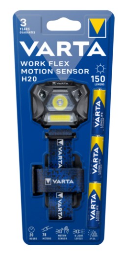 Varta 18648 Work Flex MotionSensor H20 Hareket sensörlü Kafa Feneri 3AAA