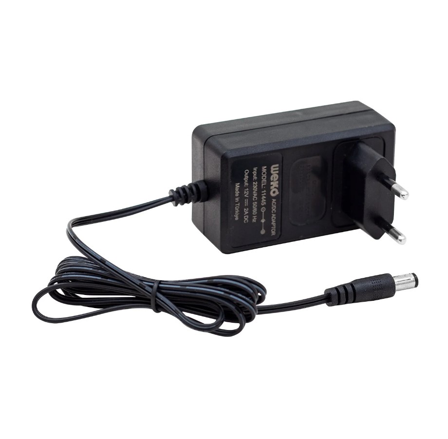 Weko 12 Volt 2 Amper Plastik Kasa Priz Tipi Adaptör (5.5x2.5 Uçlu)