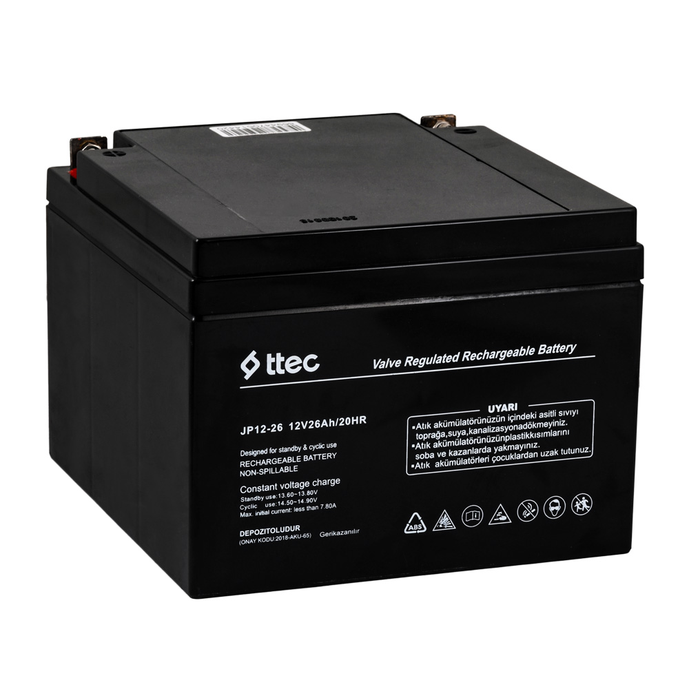 Ttec 12V 26 Ah BASE  Bakımsız Kuru Akü 