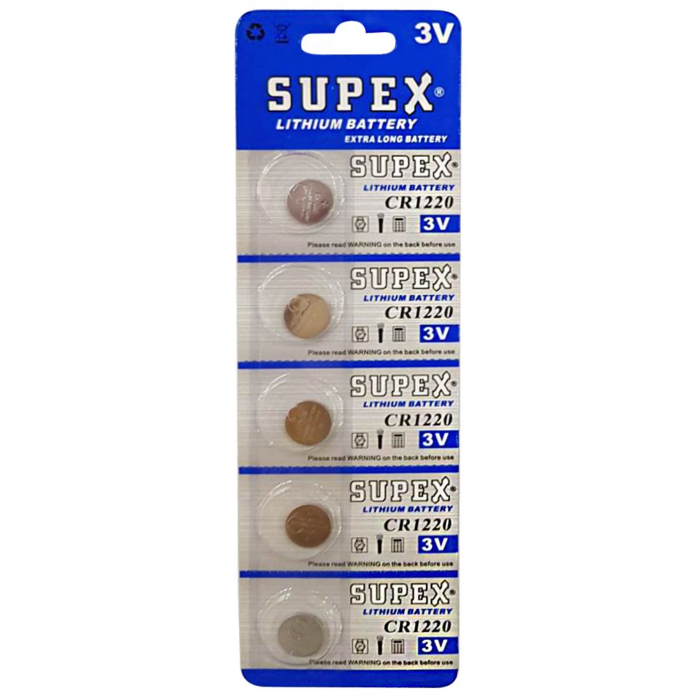 Supex CR1220 3V Lityum Pil 5li Blister