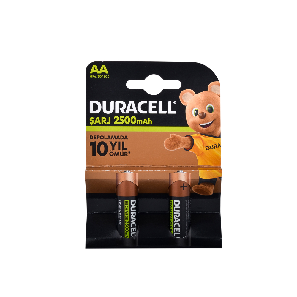 Duracell 1.2V 2500 mAh AA Şarjlı Kalem Pil 2li
