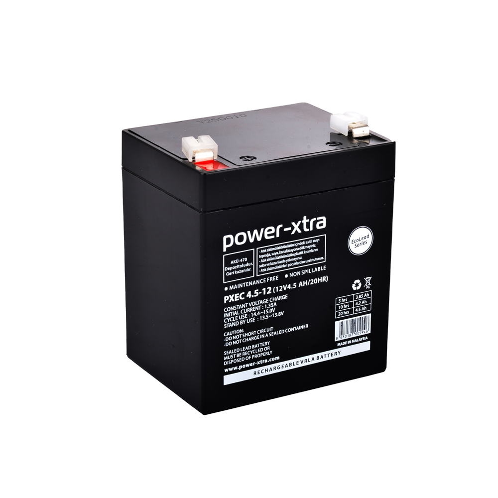 Power-Xtra EcoLead Series - PXEC4.5-12 - 12V 4.5 Ah Kuru Akü -F1