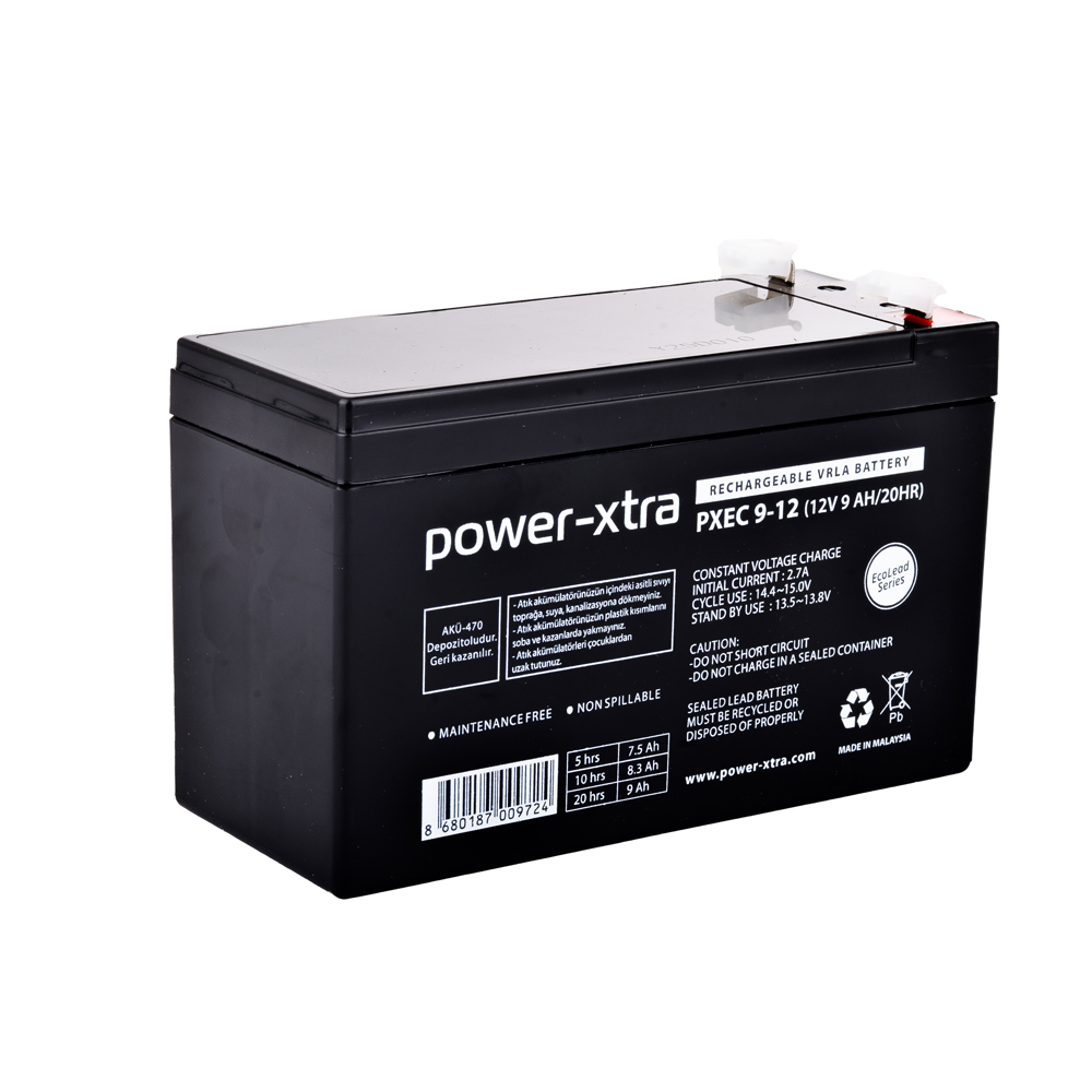 Power-Xtra EcoLead Series - PXEC9-12 - 12V 9 Ah Kuru Akü - F2