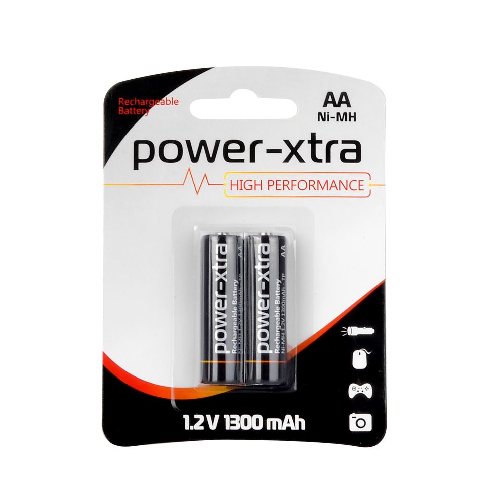 Power-Xtra 1.2V 1300 mAh AA Size Ni-Mh Şarj Edilebilir Pil - 2li Blister