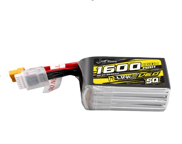 Tattu 6S1P R-Line V6.0 1600mAh 22.2V 160C Li-Po Batarya Paketi XT60