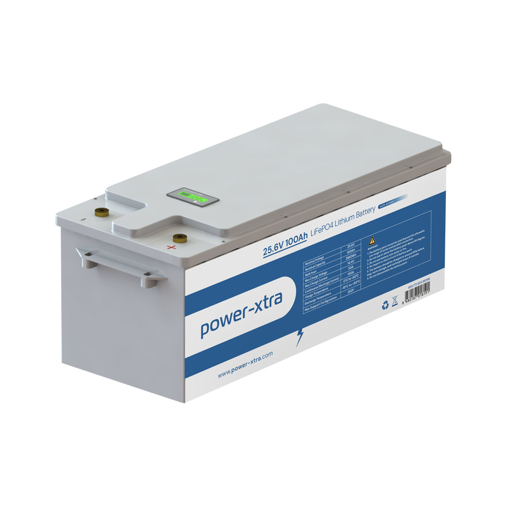 Power-xtra 25.6V 100Ah LiFePO4 Lityum Akü - Ekranlı