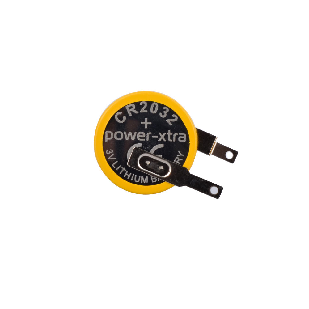Power-Xtra CR2032-1F4DV - 3V Li-MnO2 - Lithium Buton Pil - 2 Pinli - Dikey
