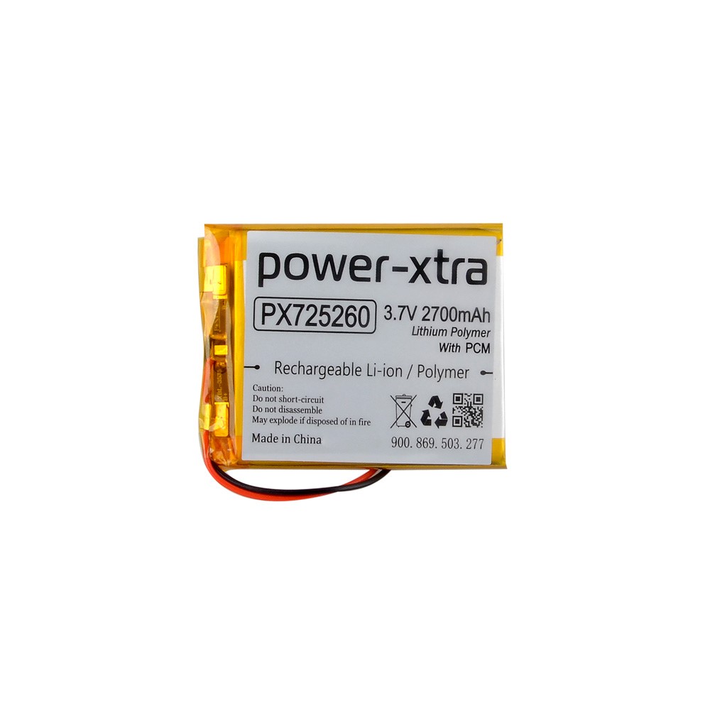 Power-Xtra PX725260 - 3.7V 2700 mAh Li-Polymer Pil - Devreli-3.0A