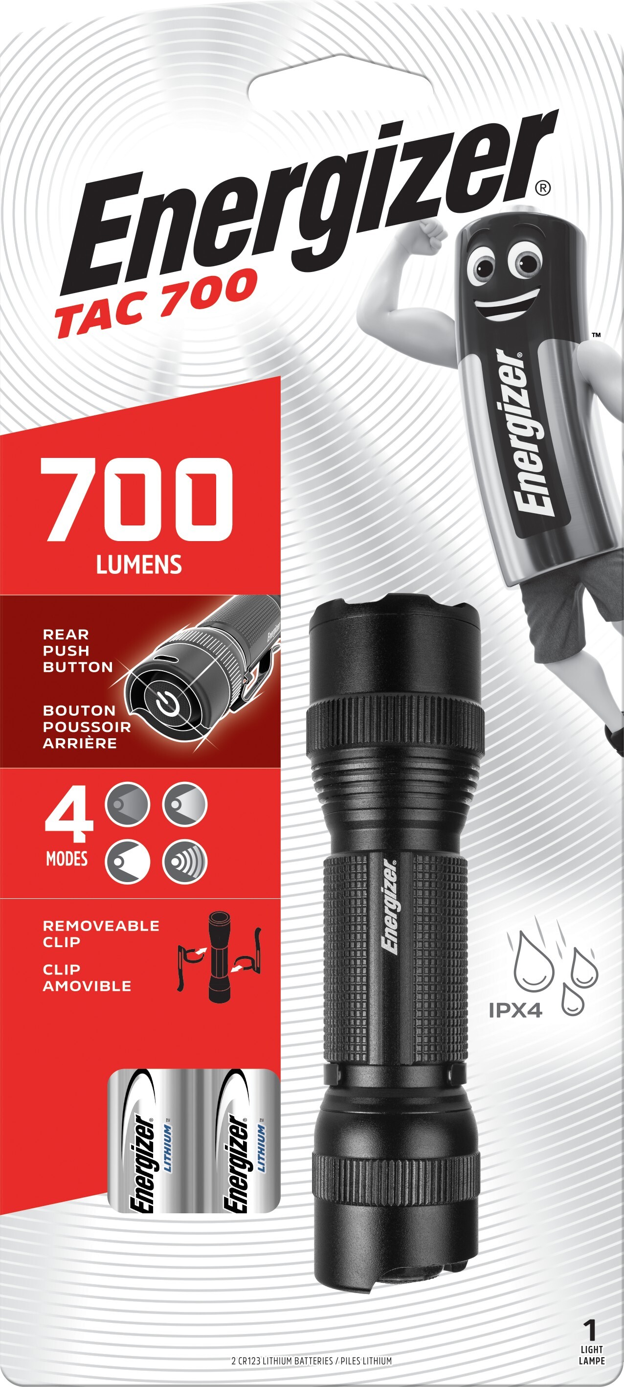 Energizer TAC 700 Metal Ledli El Feneri 700 Lümen 2xCR123