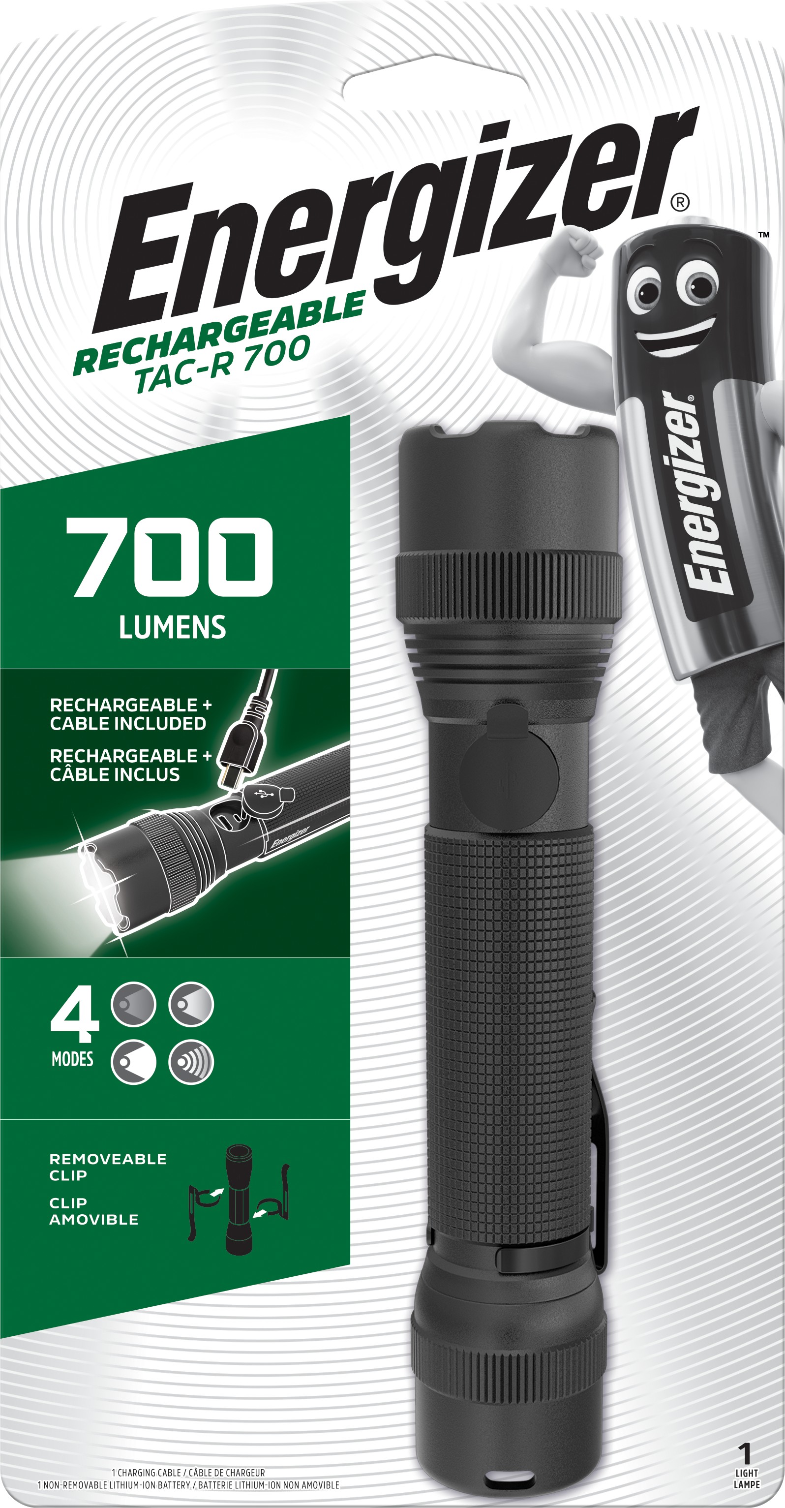 Energizer TAC-R 700 Performance Metal Taktik Şarjlı El Feneri 700 Lümen