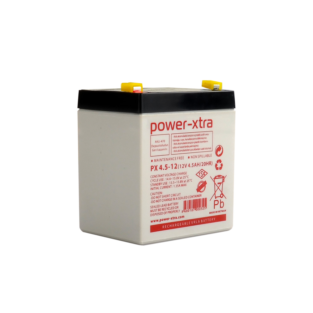 Power-Xtra PX4.5-12 - 12V 4.5 Ah Bakımsız Kuru Akü -F1