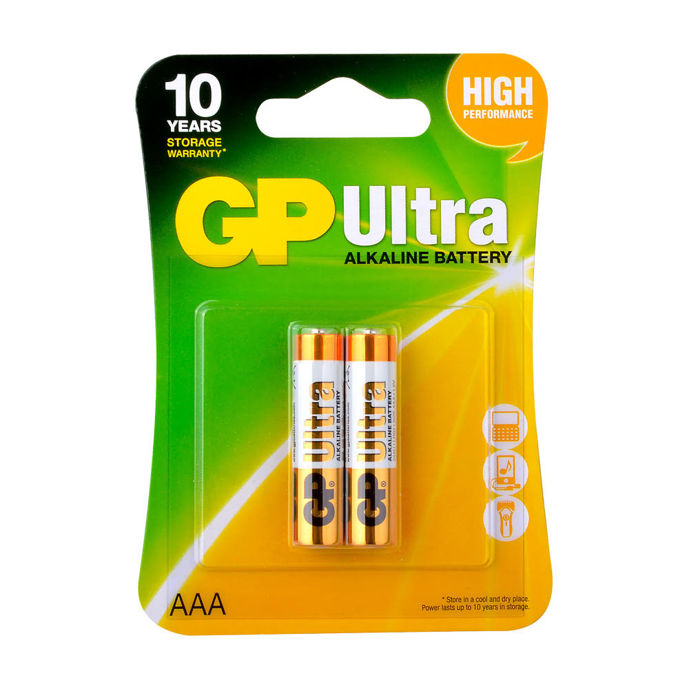 GP 24AU LR03, AAA Ultra Alkalin İnce Kalem Pil 2li 