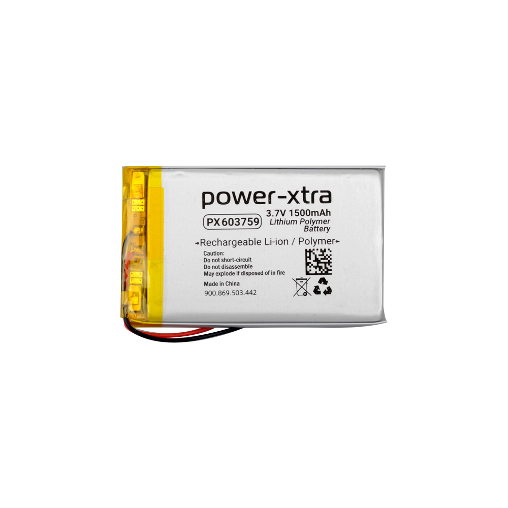 Power-Xtra PX603759 - 3.7V 1500 mAh Li-Polymer Pil - Kablolu - 107932
