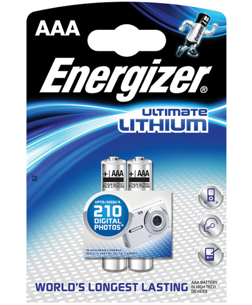 Energizer Ultimate Lithium L92/AAA Size İnce Kalem Pil - 2li Blister