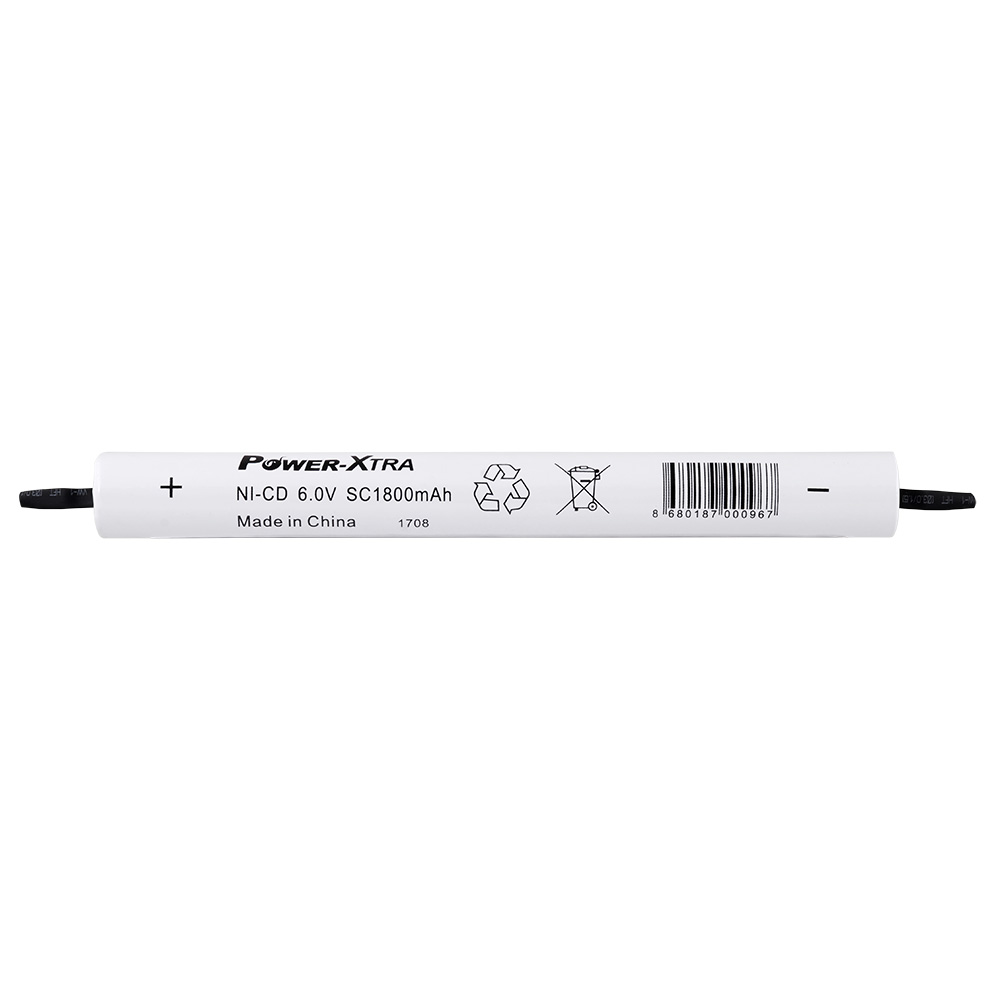 Power-Xtra 5S1P - 6.0V 1800 mAh SC - Ni-Cd Şarjlı Batarya - Pinli