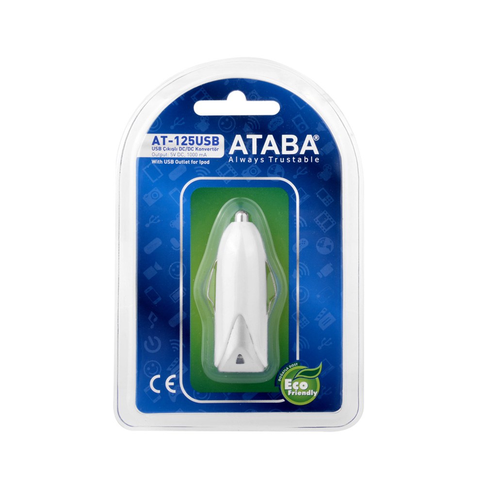 Ataba AT-125USB 12V Oto Çakmak Giriş 5V 1000 mA USB Çıkış Adaptör