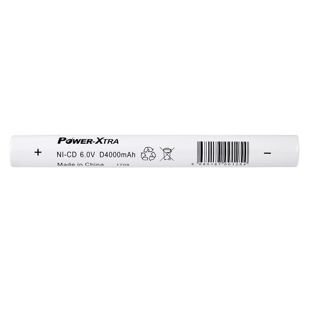 Power-Xtra 5S1P - 6.0V 4000 mAh D - Ni-Cd Şarjlı Batarya - BRK26-Pinsiz