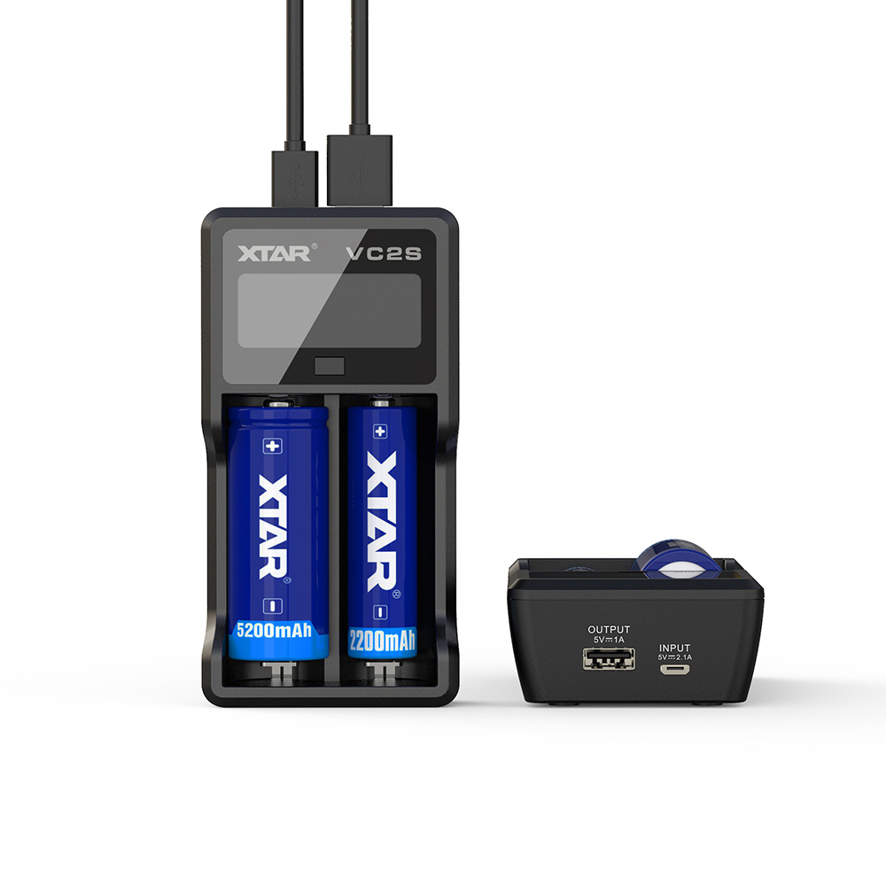 Xtar VC2S - Taşınabilir LCD Ekranlı Li-ion/Ni-Mh/Ni-Cd Pil Şarj Cihazı - 2li