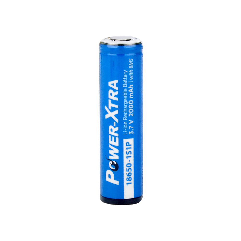 Power-Xtra 1S1P  - 18650 - 3.7V 2000 Mah Şarjlı Fener Pili - Devreli