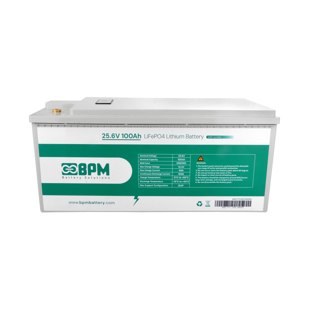 BPM 25.6V 100 Ah LiFePO4 Lityum Akü - Ekranlı