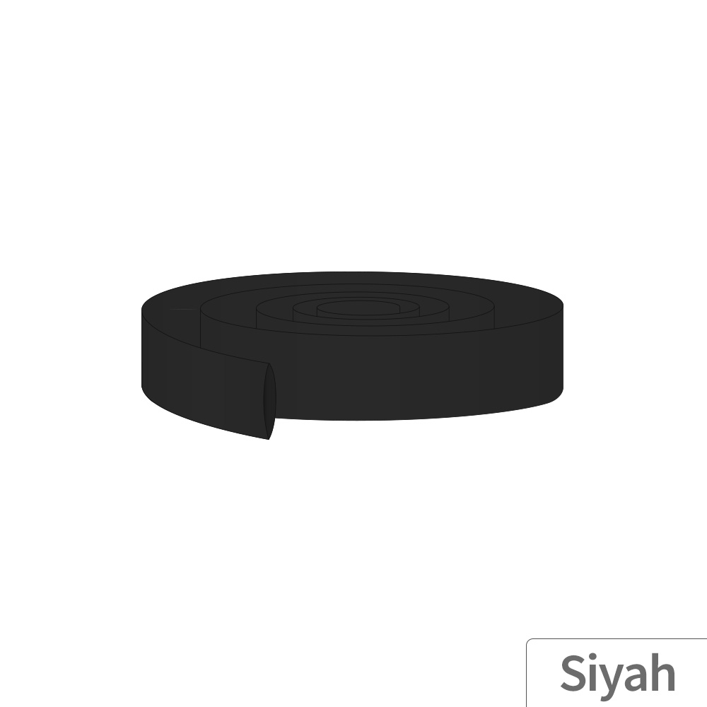 12M - 25mm PVC Heat Shrink Parlak Siyah - 10 Metre