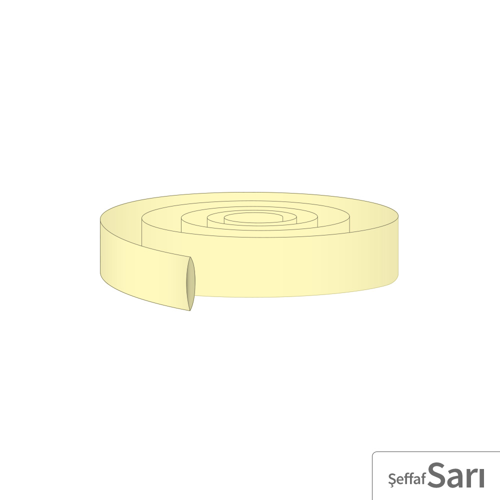 12M - 27mm PVC Heat Shrink Şeffaf Sarı - 10 Metre