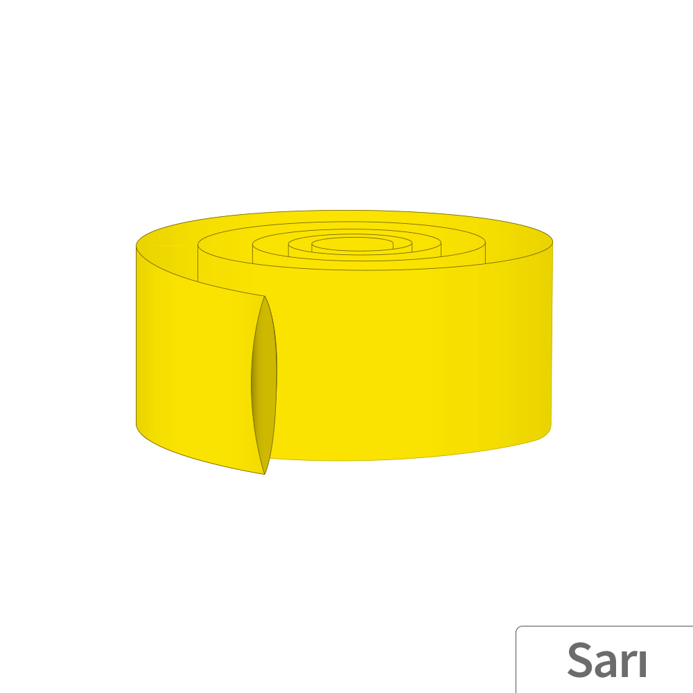 12M - 50mm PVC Heat Shrink Sarı - 10 Metre
