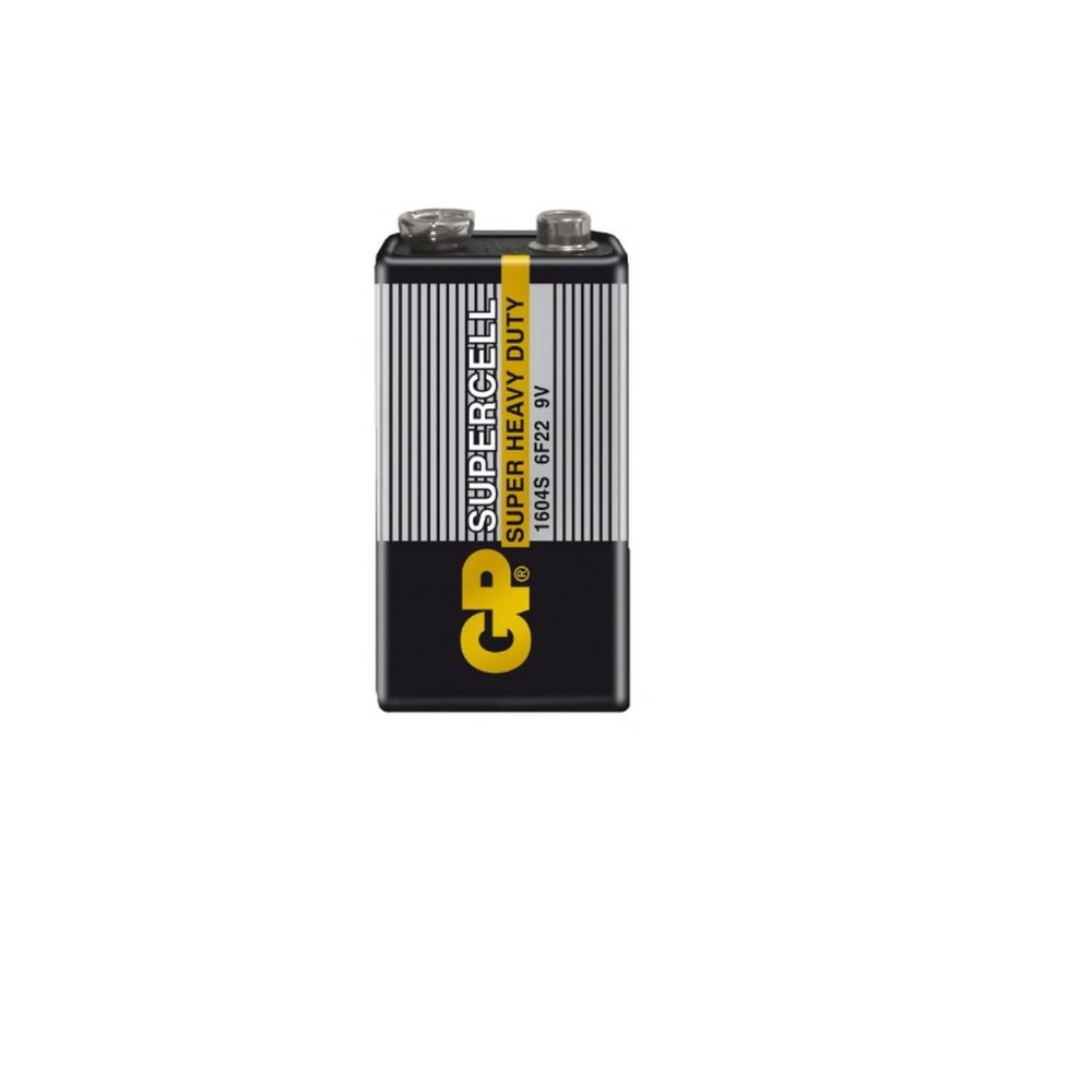 GP Supercell - 6F22 - 9V Size - Manganez Pil - Tekli Shrink