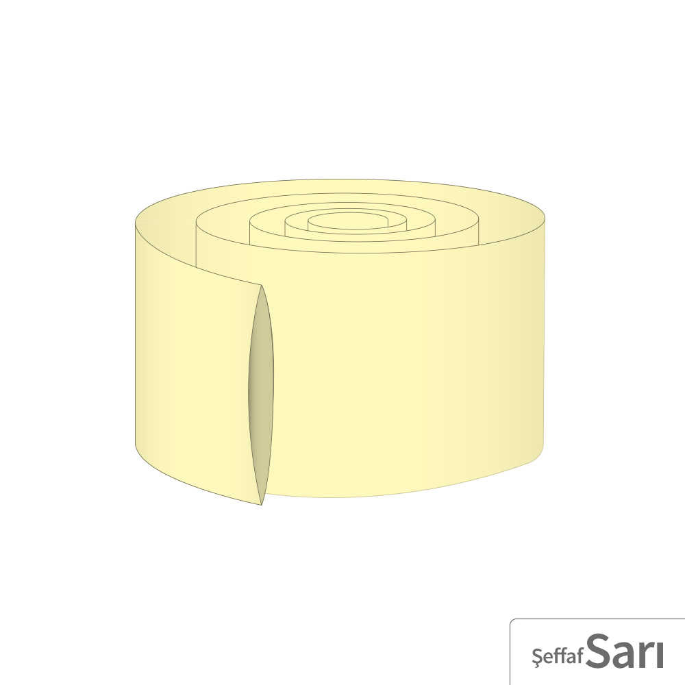 12M - 70mm PVC Heat Shrink Şeffaf Sarı - 10 Metre