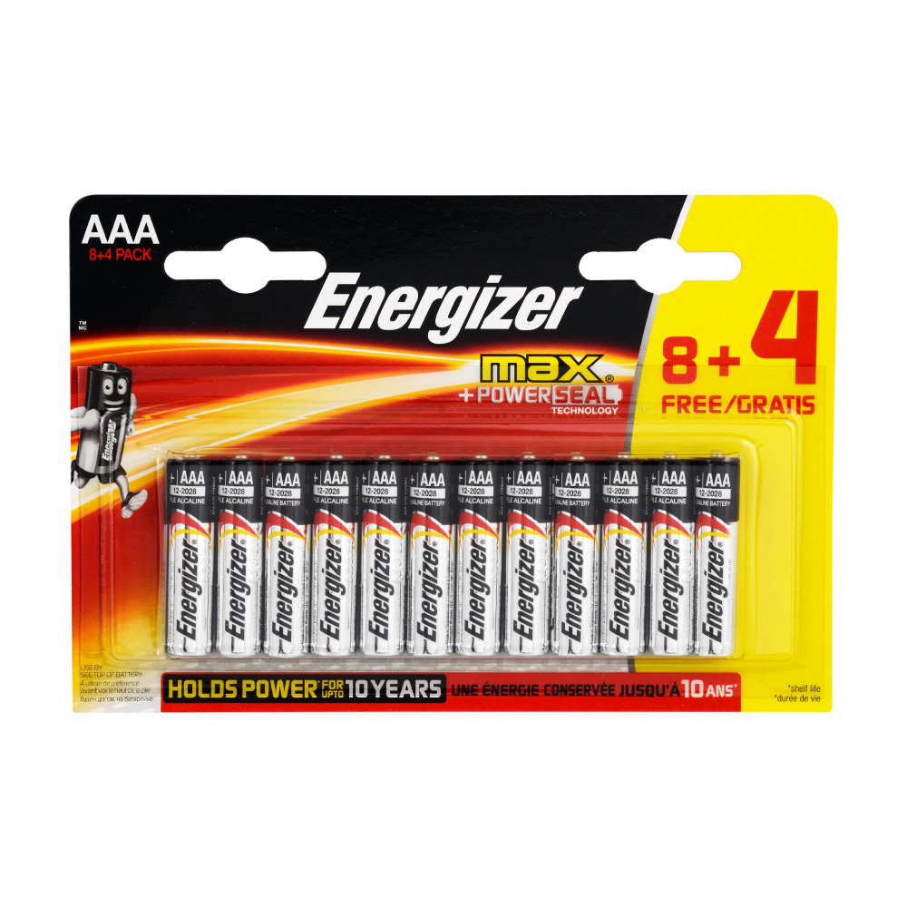 Energizer Max AAA İnce Kalem Pil 8+4 12li Blister