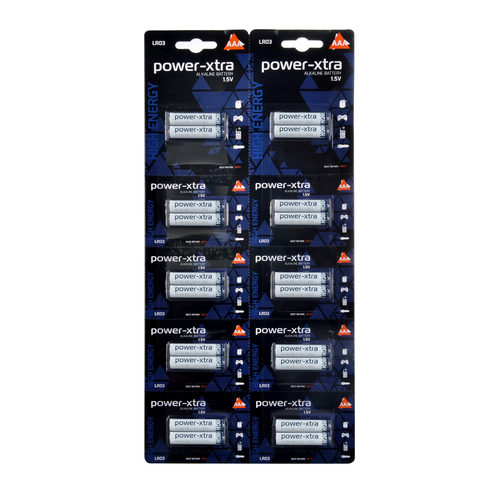 Power-Xtra LR03/AAA Size Alkaline Pil - 20li Blister