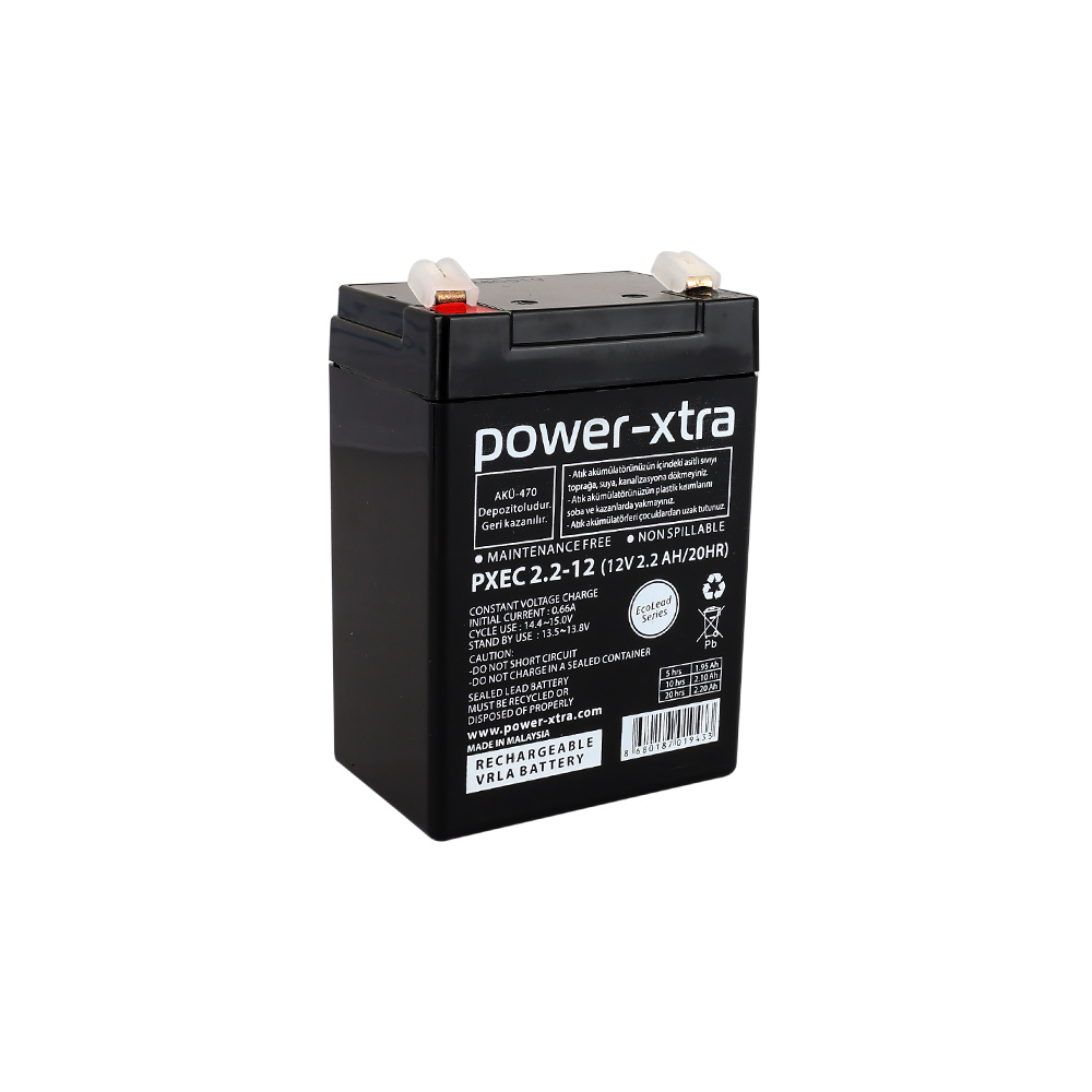 Power-Xtra EcoLead - PXEC2.2-12 - 12V 2.2 Ah Kuru Akü - F1