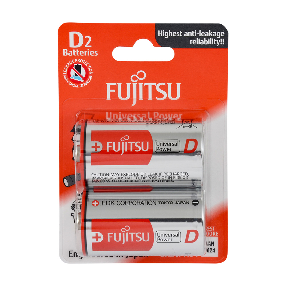 Fujitsu Universal Power LR20 Alkaline Büyük Boy D Size Pil 2Li Blister 