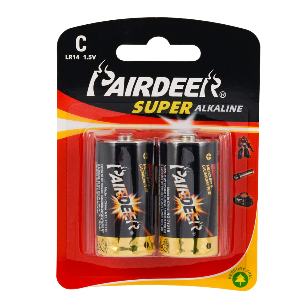 Pairdeer LR14/C Size Alkaline Pil - 2li Blister 