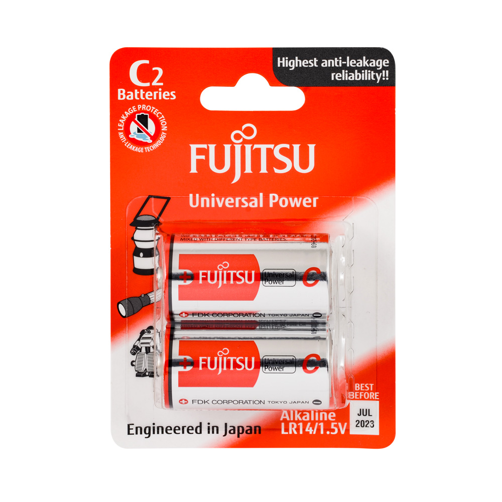 Fujitsu Universal Power LR14 AlkalineOrta Boy C Size Pil 2Li Blister 