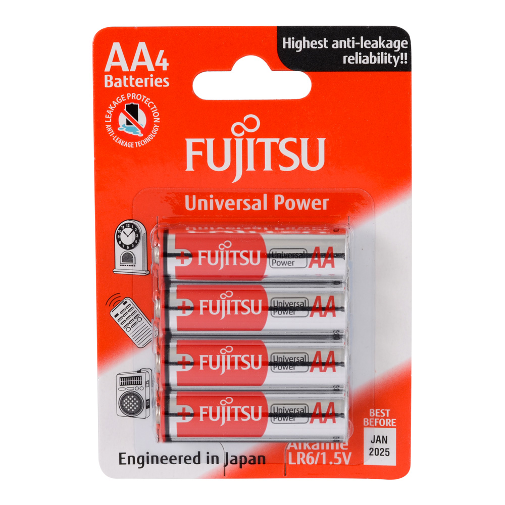 Fujitsu Universal Power LR06 Alkaline AA Kalem Pil 4Lü Blister 