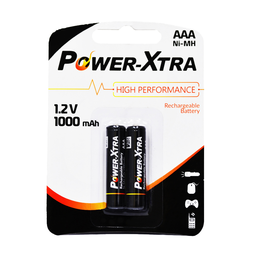 Power-Xtra 1.2V 1000 mAh AAA Size - Ni-Mh - Şarlı Pil - 2li Blister