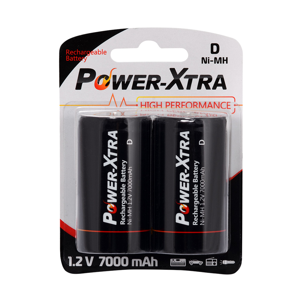 Power-Xtra 1.2V 7000 Mah D Size Şarjlı Pil - 2li Blister(EOL)