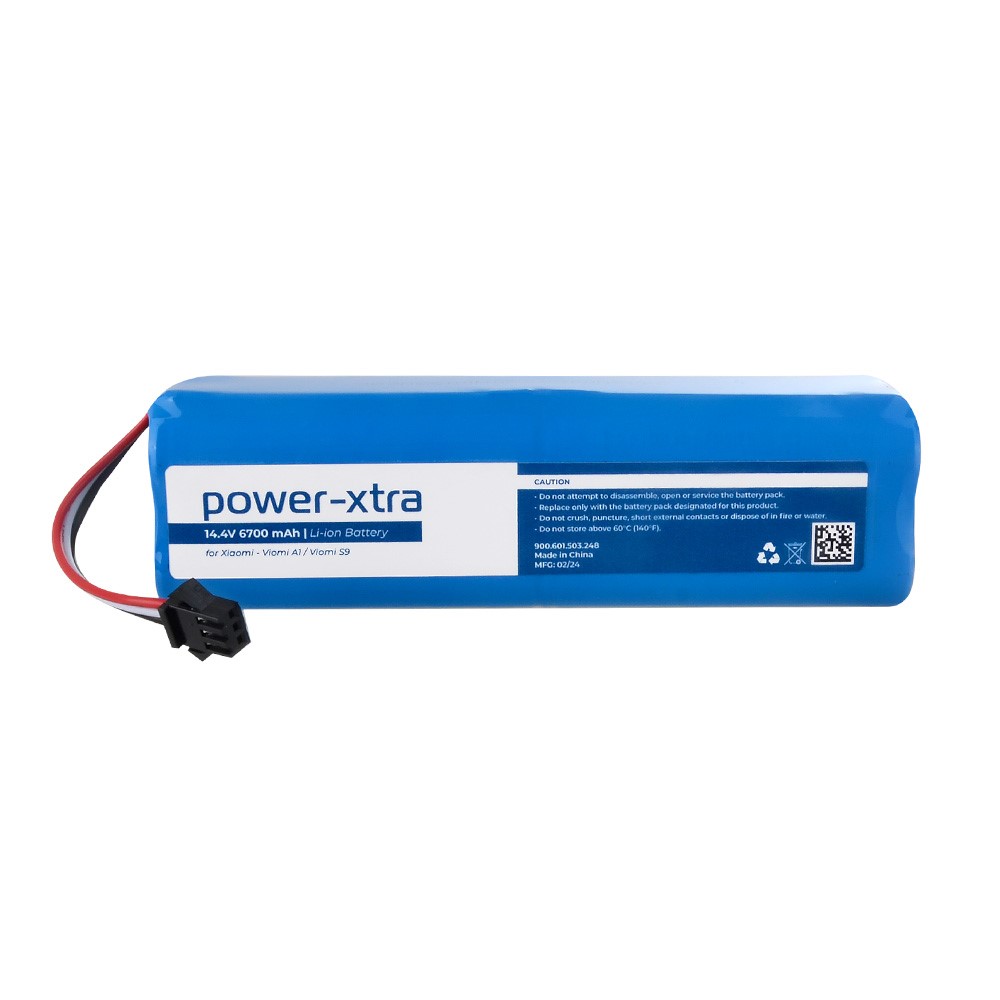 Power-Xtra - Xiaomi-Viomi A1/Viomi S9 Yüksek Kapasiteli Robot Süpürge Bataryası - 14.4V 6700mAh Li-ion Batarya