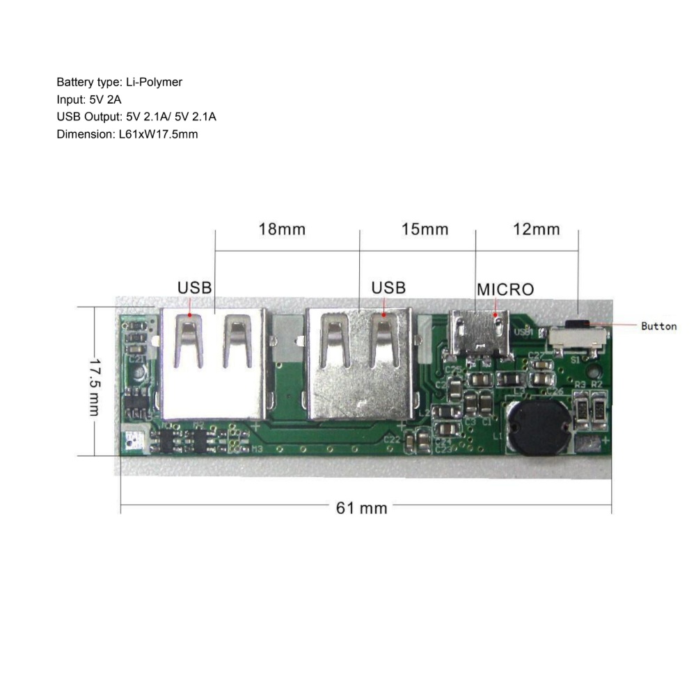 Power-Xtra Powerbank Şarj Devresi - 5V 2A Charger Modül - Görsel 2