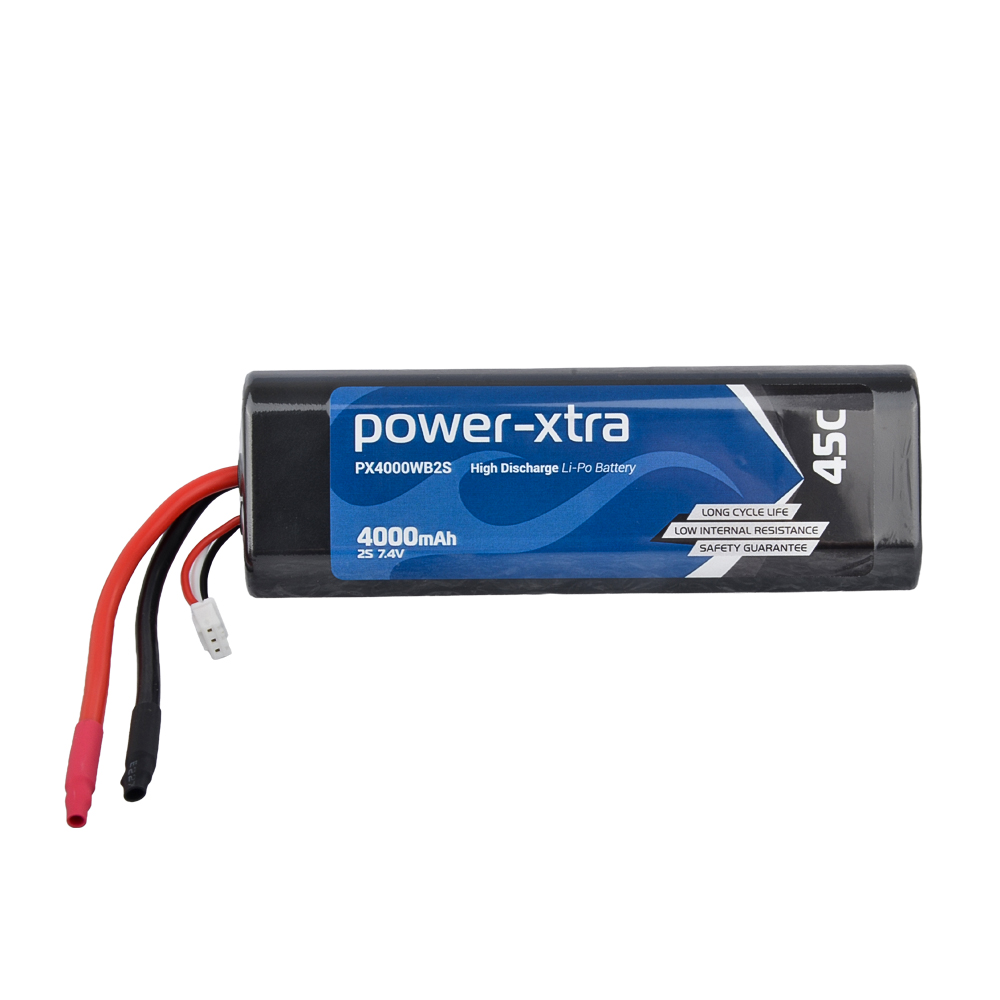 Power-Xtra PX4000WB2S - 2S1P - 7.4V 4000 mAh Li-Polymer Pil -45C