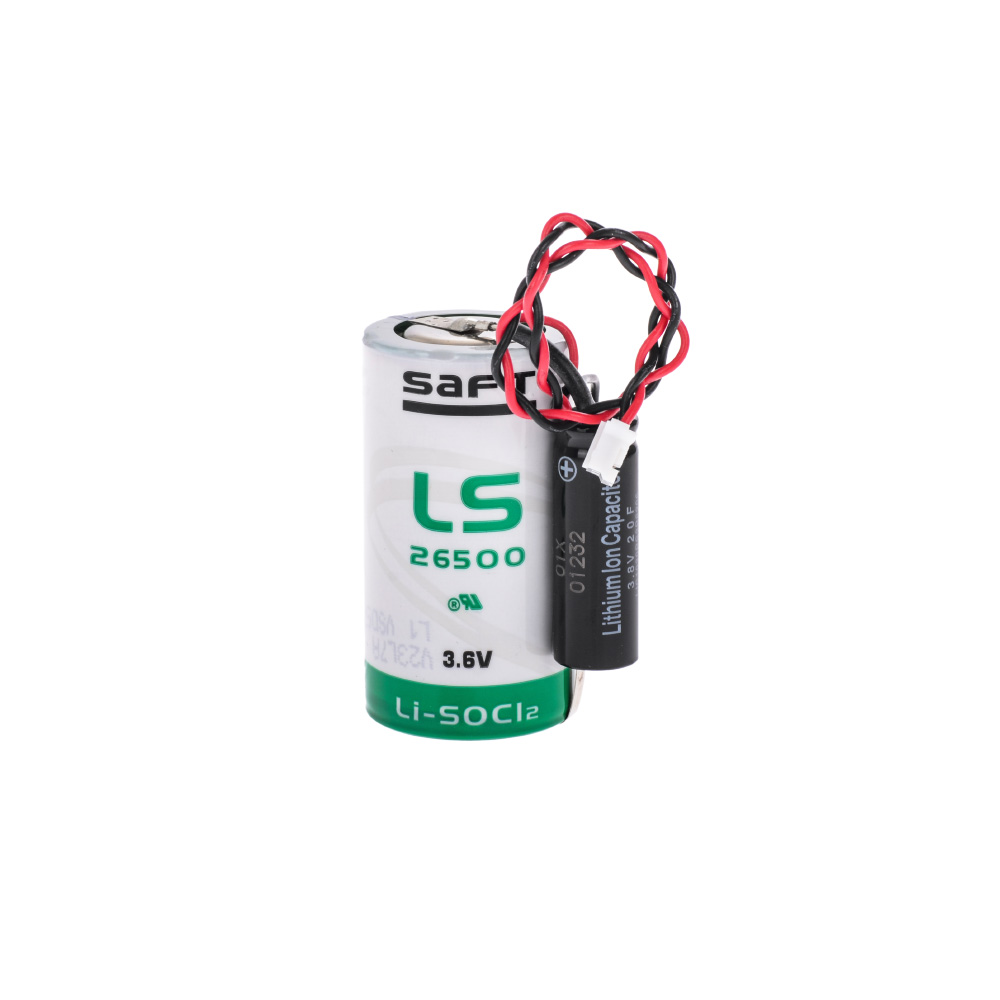 Saft LSP26500-20F - 1S1P - C Size - 3.6V Li-SOCI2 Lithium Pil - Soketli - Kapasitörlü
