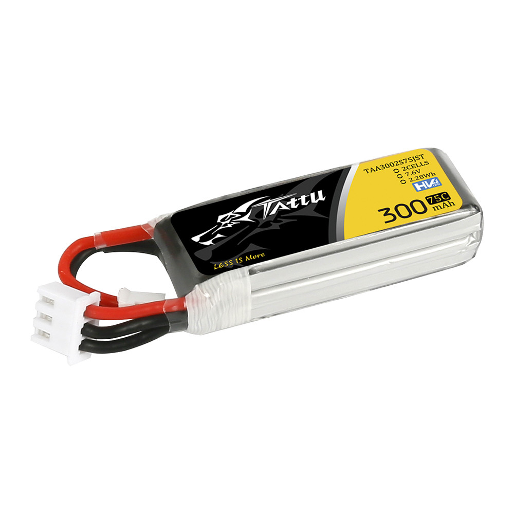 Tattu - 2S1P - 7.6V 300 mAh - 75C - Li-HV Polymer Batarya Paketi - JST-PHR